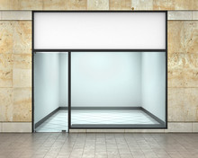 Shop Front. Exterior Horizontal Windows Empty For Your Store Pro
