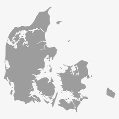 Aufkleber - Map of Denmark in gray on a white background