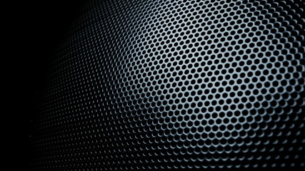 Dark metal background with perforated holes. 
