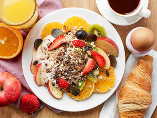 Wall Mural - plate of fruit salad