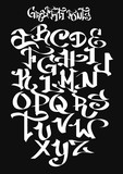 Fototapeta Młodzieżowe - Graffiti font alphabet. Vector illustration.