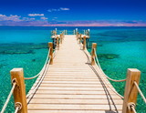 Fototapeta Natura - Egypt. Red sea day, wooden bridge!