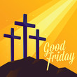Good Friday Religious Background With Three Cross