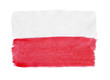Flag of Poland painted with gouache