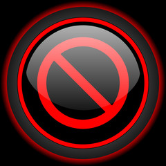 Aufkleber - access denied black and red glossy internet icon on black background