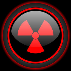 Leinwandbilder - radiation black and red glossy internet icon on black background