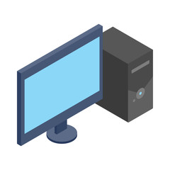 Computer icon, isometric 3d style