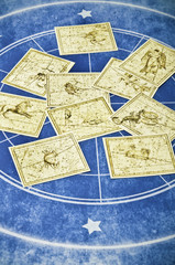 Wall Mural - classic cards with all signs of the zodiac placed in a circle