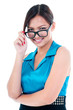 © iPortret - Cute Young Woman Holding Eyeglasses