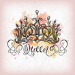 Queen crown with lettering