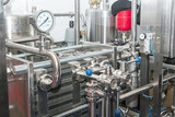 Fototapeta  - Dairy production. Apparatus for bottling milk products