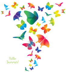 Poster - Abstract Template with Butterflies for Fashion and Postcard.