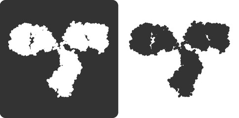 Sticker - Antibody molecule, flat icon style. stylized silhouette.