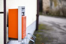 czech orange public postbox
