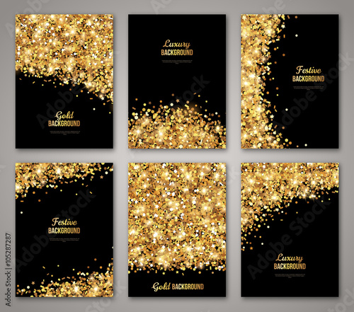 Set of Black and Gold Banners - Buy this stock vector and explore ...