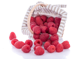 Poster - Fresh raspberries in a basket