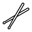 Drumsticks or drum sticks line art icon for music apps and websites