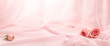 Leinwandbild Motiv pink roses on soft silk