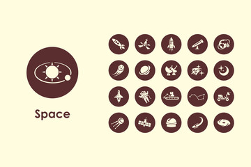 Canvas Print - Set of space simple icons