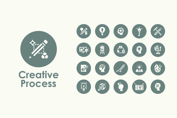 Wall Mural - Set of creative process simple icons