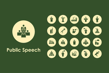Wall Mural - set of public speech simple icons
