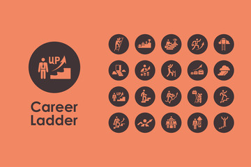 Poster - Set of career ladder simple icons