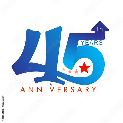 Template logo 45th anniversary, vector illustrator Poster