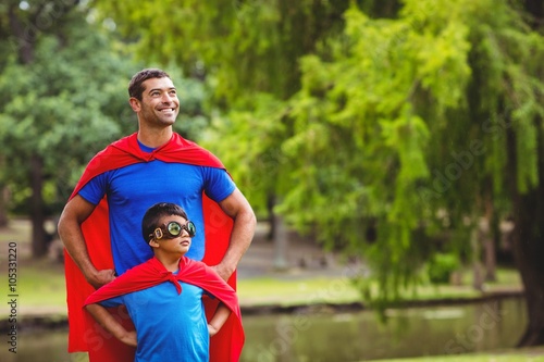 Fotografija  Father and son in superhero costume