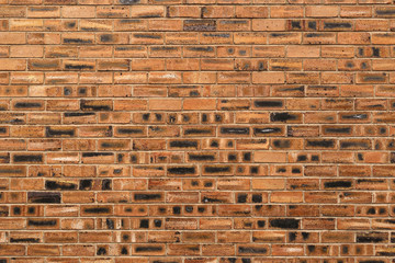 Wall Mural - brickwork. Red brick wall. Texture of old dark brown and red brick wall panoramic backgorund. red brick wall texture grunge background