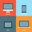 Set of electronic devices flat icons