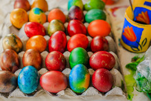 Multi-colored Painted Easter Eggs
