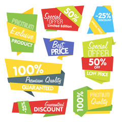 Canvas Print - Sale tag vector isolated. Sale sticker with special advertisement offer. Tags collection. Super sale tag. Half price tag.