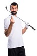 Golfer doing a money gesture