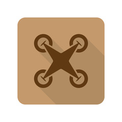 Wall Mural - flat style drone quadcopter web app icon on light brown backgrou