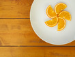 Fresh oranges on wooden table