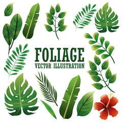 Poster - foliage icon design