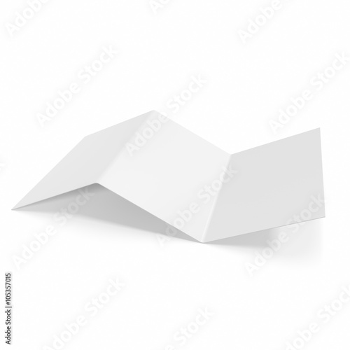 Fotografie, Obraz blank, mockup tri-fold brochure isolated on white background.