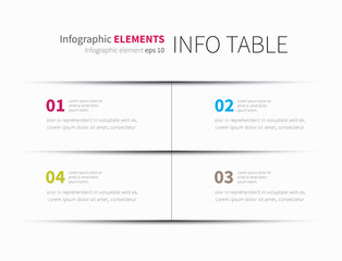 infographics table background / modern infographics template, options, steps, rows, column, graph