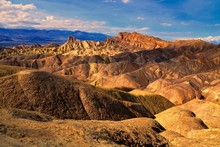 Beautiful Glow Over Zabriskie Point At Dusk, Death Valley National Park, California