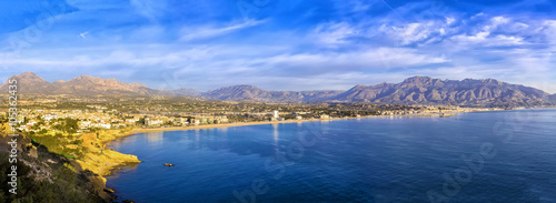 Sunrise over Altea bay, Costa Blanca. Spain, Alicante. Panoramic Fototapeta