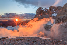 Sunset In Dolomite Alps, Italy