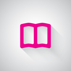 Wall Mural - Pink Book web icon on light grey background