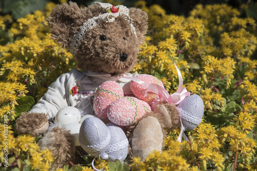 Obraz Dibond Teddy bear's Easter