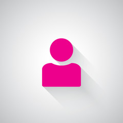 Pink Profile web icon on light grey background