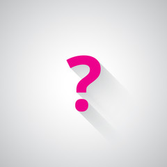 Wall Mural - pink question mark web icon on light grey background