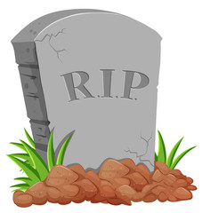 Wall Mural - Grave stone on the ground