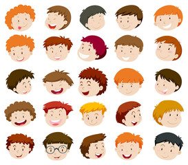 Wall Mural - boys head with happy face