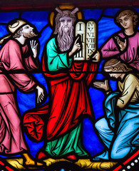 Wall Mural - Moses and the Stone Tablets - Stained Glass