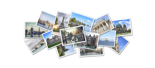 Postcard collage from Europe.