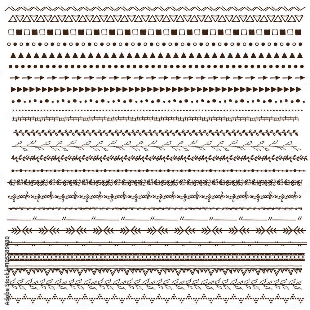 Hand drawn design borders Stock Vector | Adobe Stock